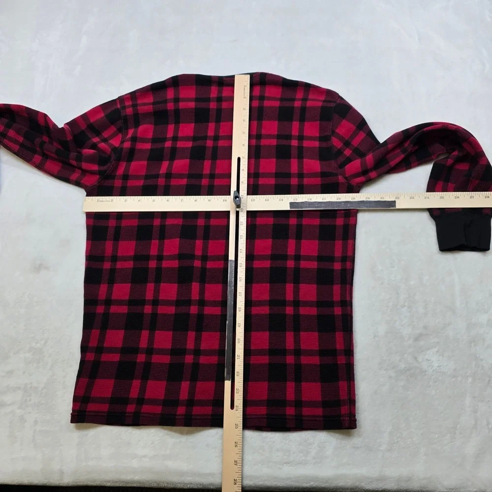Polo Ralph Lauren Thermal Shirt Mens Medium Red‎ Black Plaid Sleepwear